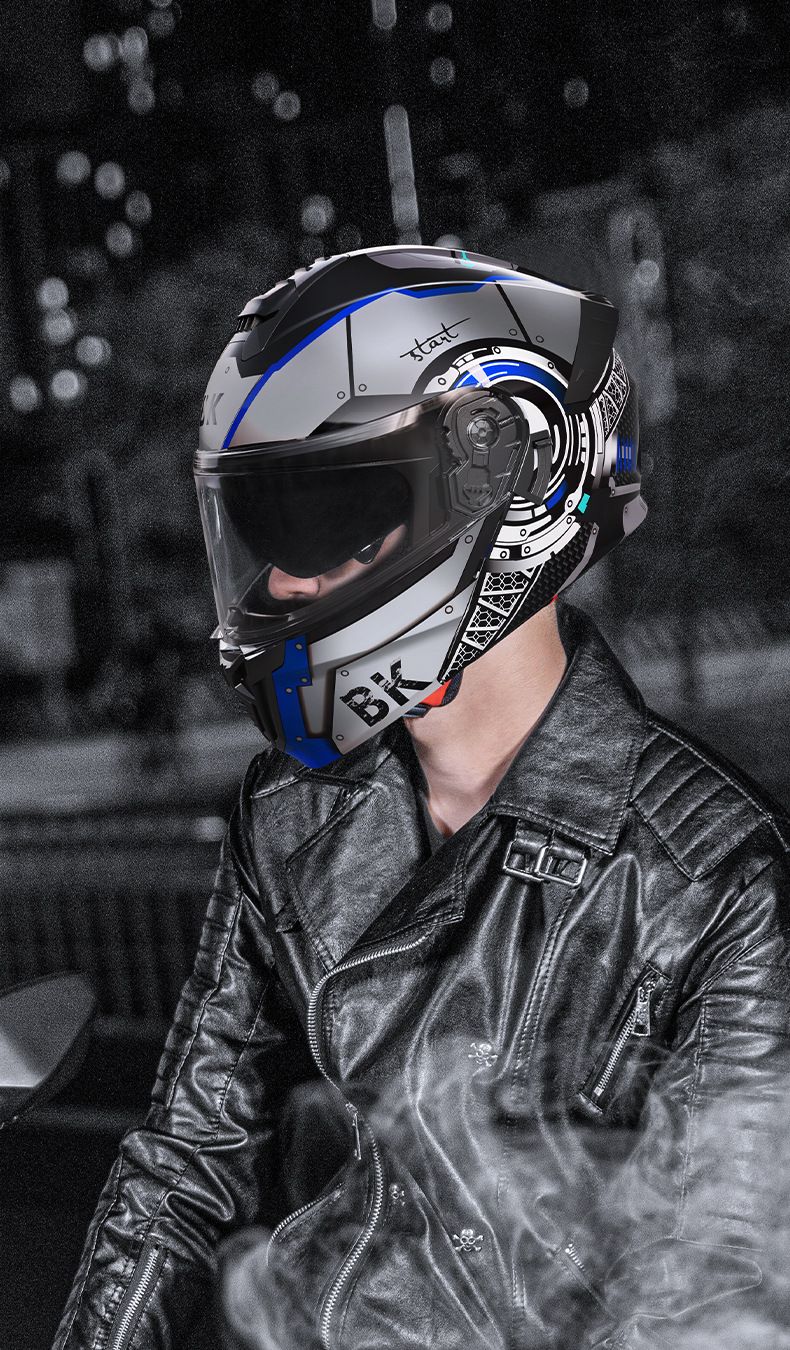 DOT- und 3C-zertifizierter modularer Motorradhelm – Klappbarer Integralhelm mit Bluetooth, Doppelvisier und einstellbarer Belüftung für Männer/Frauen_voghion.com
