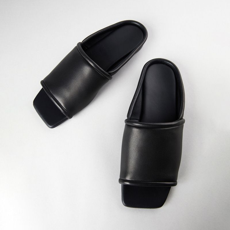 Ægte læder niche strand fritid brede flade sandaler til kvinder 2024 nye sommer enkle alsidige sandaler_voghion.com