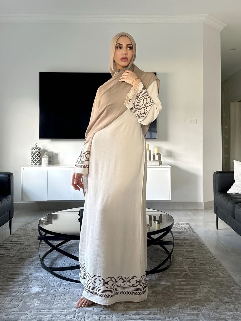 Ženska odjeća Bliskog istoka Robe Butik Vez Moda Kardigan s resicama i muslimanska haljina_voghion.com