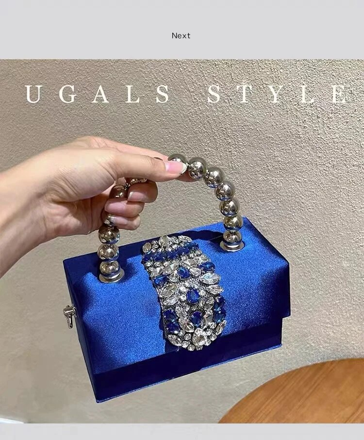 Borsa a tracolla da donna con scatola quadrata in raso, con strass brillanti, borsa a tracolla con pochette da sera, per matrimonio, festa di nozze_voghion.com