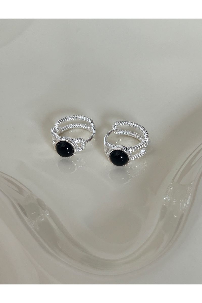 Orecchini semplici con perline nere in versione coreana, moda estiva di alta gamma, fibbia versatile, accessori per le orecchie da donna_voghion.com