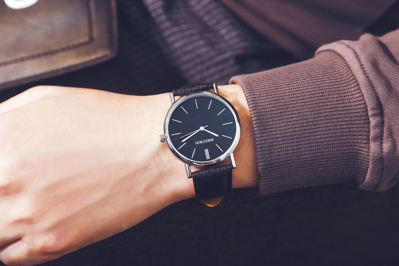 Nordic minimalist fashionable large dial men and women, car strap watch for students_voghion.com