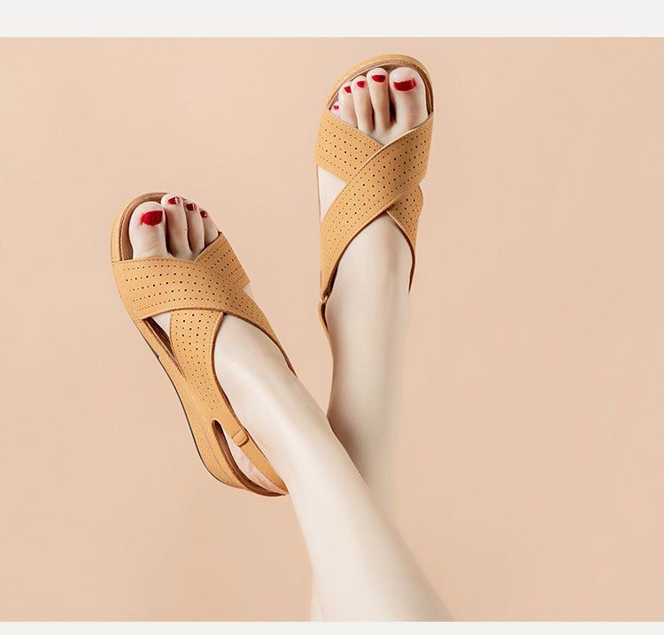 Sommer Sandalen Neue Slope Ferse Dicke Sohle Hohl frauen Mama Schuhe Große_voghion.com