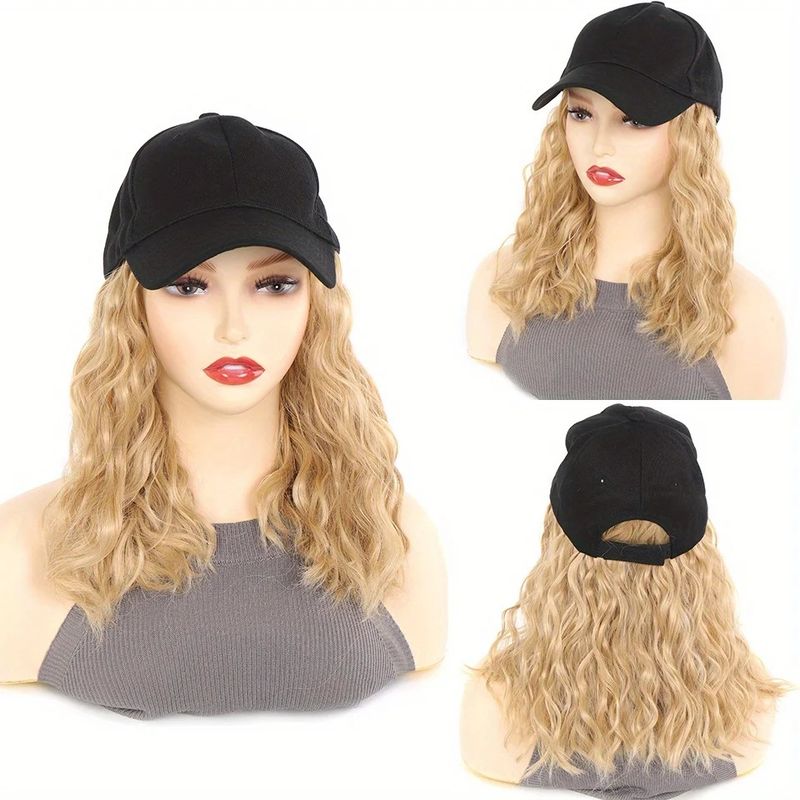 Berretto da baseball con anatra, berretto corto e riccio, parrucca, alta temperatura, seta soffice e traspirante_voghion.com