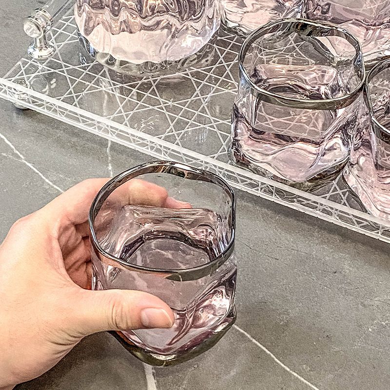 Bytový nábytek sada šálků na vodu domácí obývací pokoj lehké luxusní sklo jednoduché voděodolné nádobí ins šálek čajová konvice čajová souprava kombinace_voghion.com