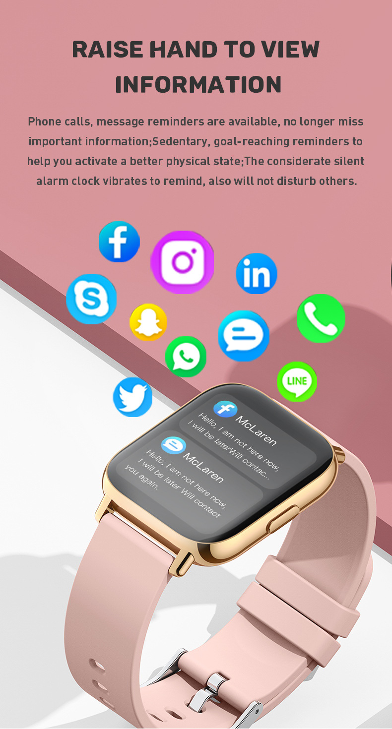 P32 Smart Watch Fitness Pedometer Health Heart Rate Sleep_voghion.com