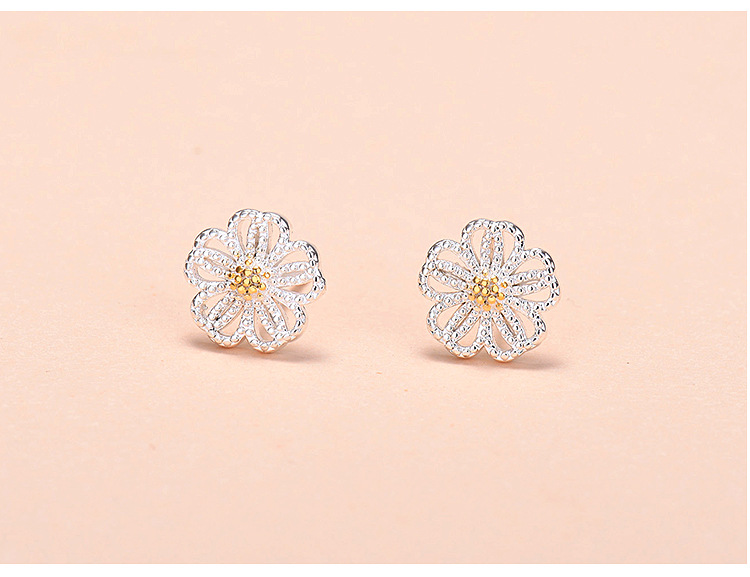 Sterling VENUS Sier Nuovo stile moda orecchini a forma di fiore cavo per le donne Moda personalità semplice Je_voghion.com