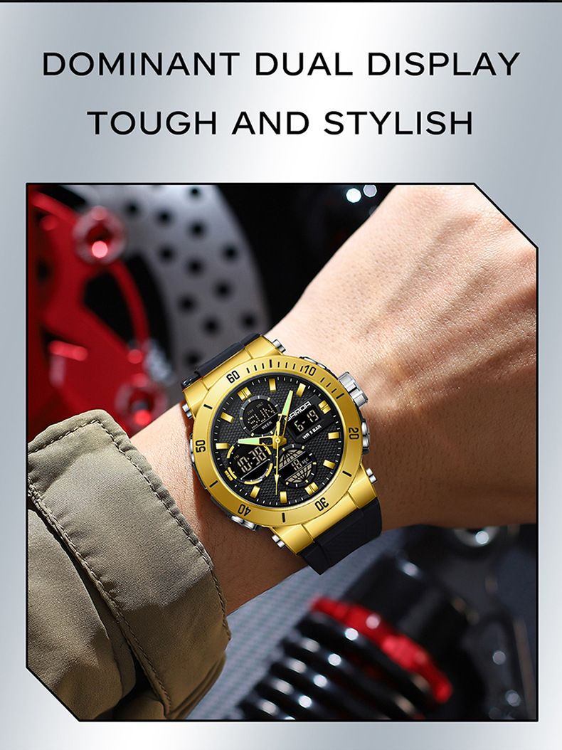 Orologio sportivo analogico digitale da uomo con display multifunzione, impermeabile e luminoso, per attività all'aperto e uso quotidiano, orologio sportivo impermeabile per esterni_voghion.com