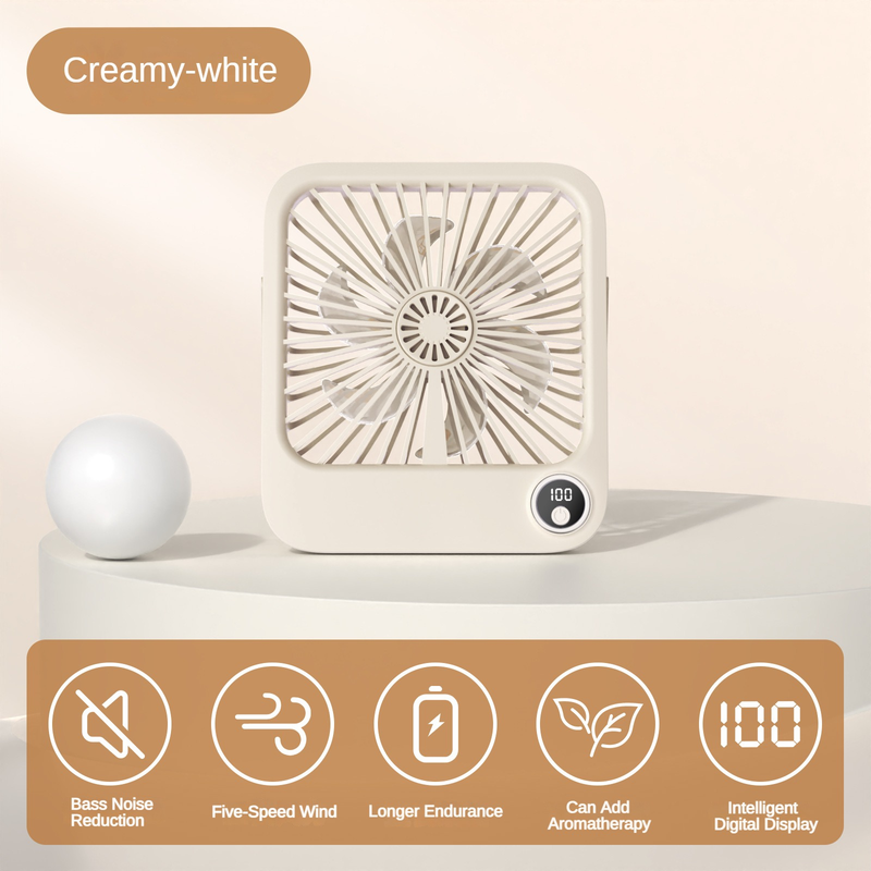 Desktop Small Portable Outdoor Office USB Folding Digital Display Ultra Slim Fan_voghion.com