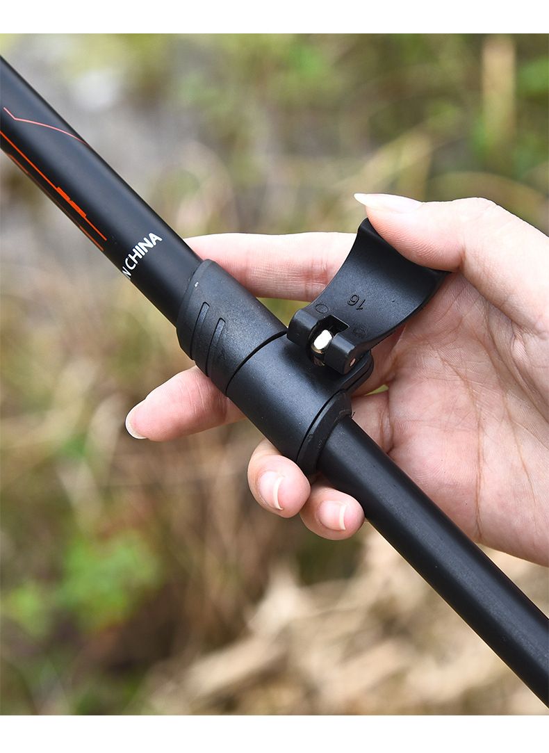 Two-Section Aluminum Alloy Double Board Snow Cane Multi-Functional Ski Portable Climbing Shock-Absorbing Walking Stick_voghion.com