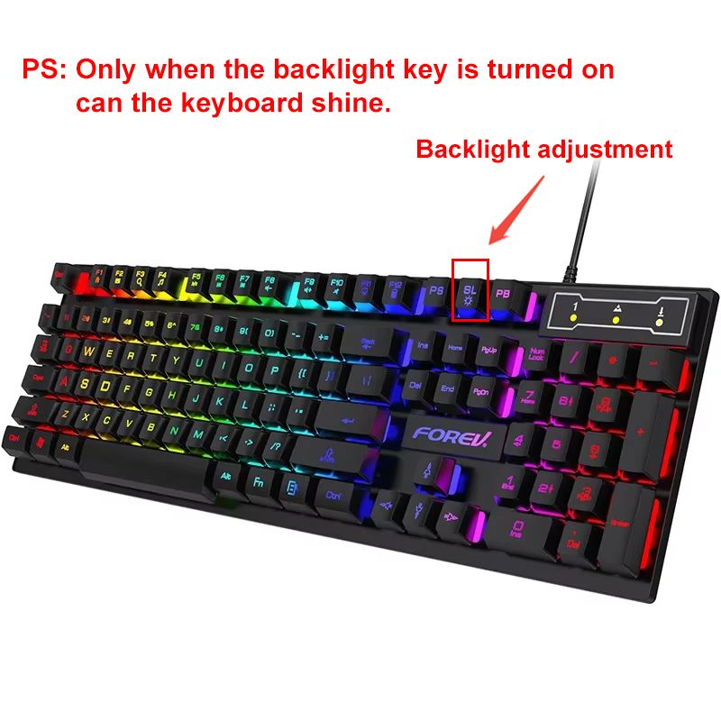 104 Key Backlit Mechanical Wired Gaming Keyboard Waterproof Luminous Keyboard And Mouse Set For Gamers PC Laptop Office_voghion.com