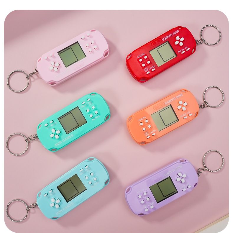 Mini Tetris Handheld Game Console Children's Cute Toy Gift Keychain Pendant_voghion.com