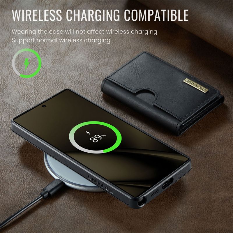 Custodia magnetica staccabile 2 in 1 per Samsung Galaxy S25 Edge S24 FE S23 S22 S21 Ultra Portafoglio in pelle con tasca porta carte sul retro_voghion.com