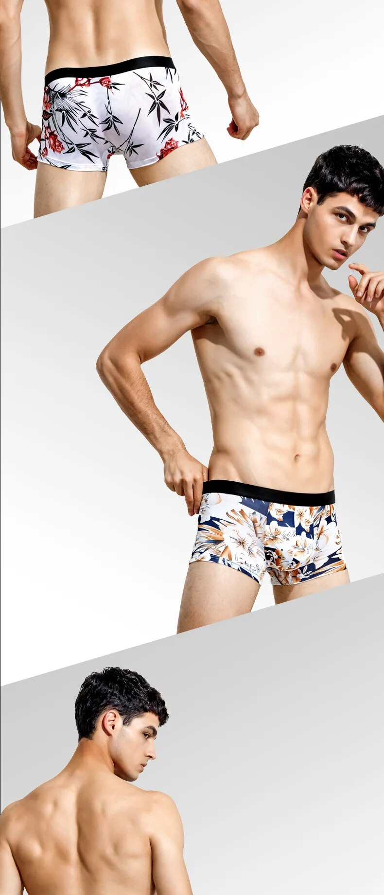 New2024 Men's underwear, flat angle pants, ice silk bottom four corner shorts, men's modal personalized, cool, summer thin _voghion.com