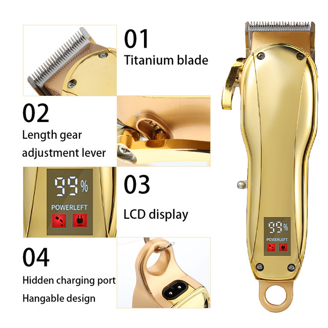 WEASTI Haarschneider Profi-Set Elektrischer Trimmer Akku-Rasierer 0mm Friseurschneidemaschine für Männer Wiederaufladbarer Rasierer YCDC_voghion.com
