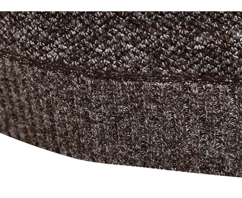 Strickpullover im Herrenstil mit halbem Rollkragen, Fleecefutter, verdickter, lässiger Winterpullover mit langen Ärmeln (in mehreren Farben erhältlich)_voghion.com