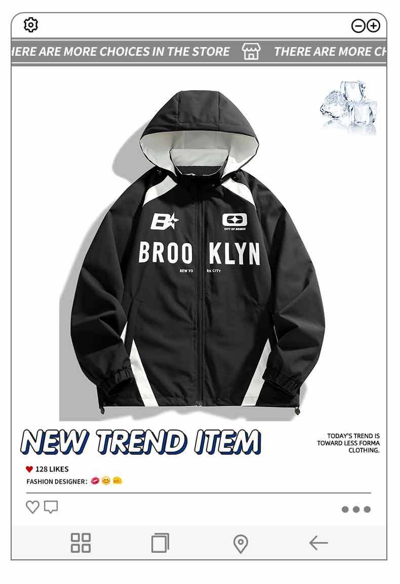 Leichte Windjacke mit Kapuze für Herren für Outdoor-Sport und Freizeitkleidung – atmungsaktives Polyester, Reißverschluss, mehrere Taschen, schmale Passform_voghion.com