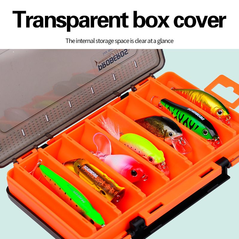 Señuelo de doble capa de madera para camarones y pececillos, lápiz de plástico para almacenamiento de cebos, juego de doble cara, caja de equipo de pesca de PP_voghion.com