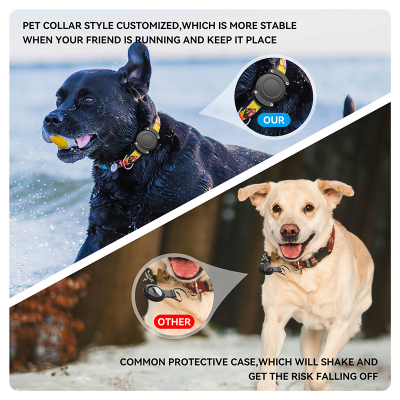 Convient pour collier de chien AirTag, housse de protection de suivi étanche IPX8, boîte anti-perte, localisateur d'animaux avec vis_voghion.com