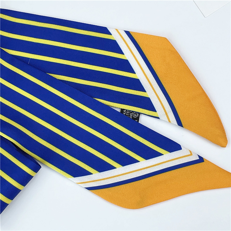 2024 sommer Neue Britischen Streifen Simulation Seide Frühen Herbst Dekorative Krawatte Haar Strap Schal Frauen_voghion.com