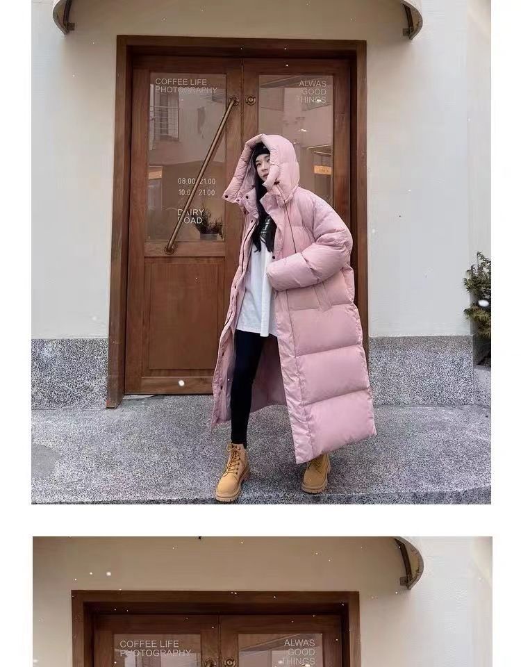 Women's Oversized Hooded Long Puffer Coat Winter Warm Thick Down Alternative Jacket With Pockets (Pink, Black, Khaki, Beige)_voghion.com