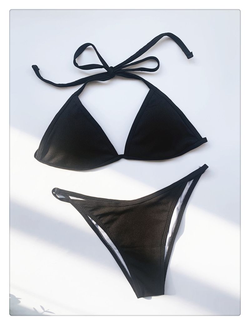 Nieuwe bikini vleesbedekking en dun vierdelig badpak Badpak Dames effen kleur meerdelig badpak_voghion.com