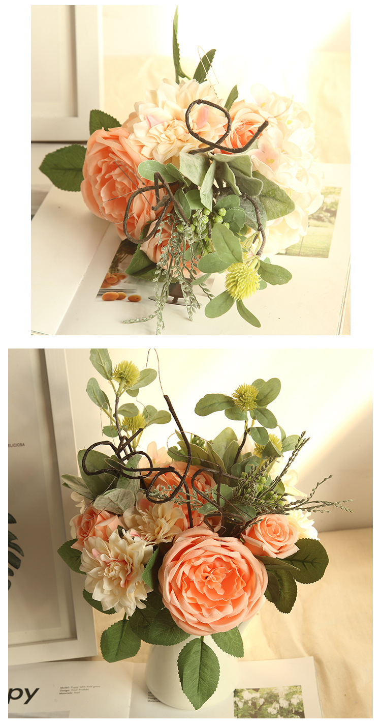 Dahlia peonia bouquet INS stile fiori artificiali produttore decorazione della casa matrimonio transfrontaliero fiori artificiali all'ingrosso DY1-2041A_voghion.com