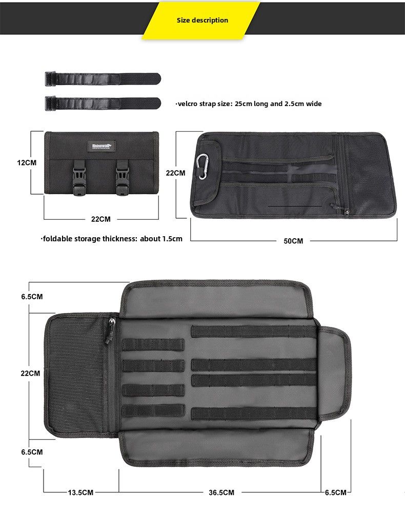 Kit di attrezzi per la riparazione di motociclette Rhinowalk/Rhinoceros·Stroll, borsa portatile per la manutenzione di biciclette_voghion.com