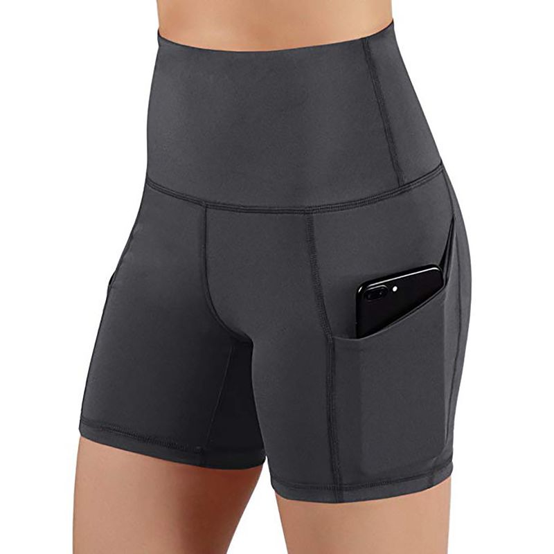 Women’s Clothing Hip Lifting Fitness Running High Waisted Sports Shorts For Women With Mobile Phone Side Pockets Yoga Leggings_voghion.com