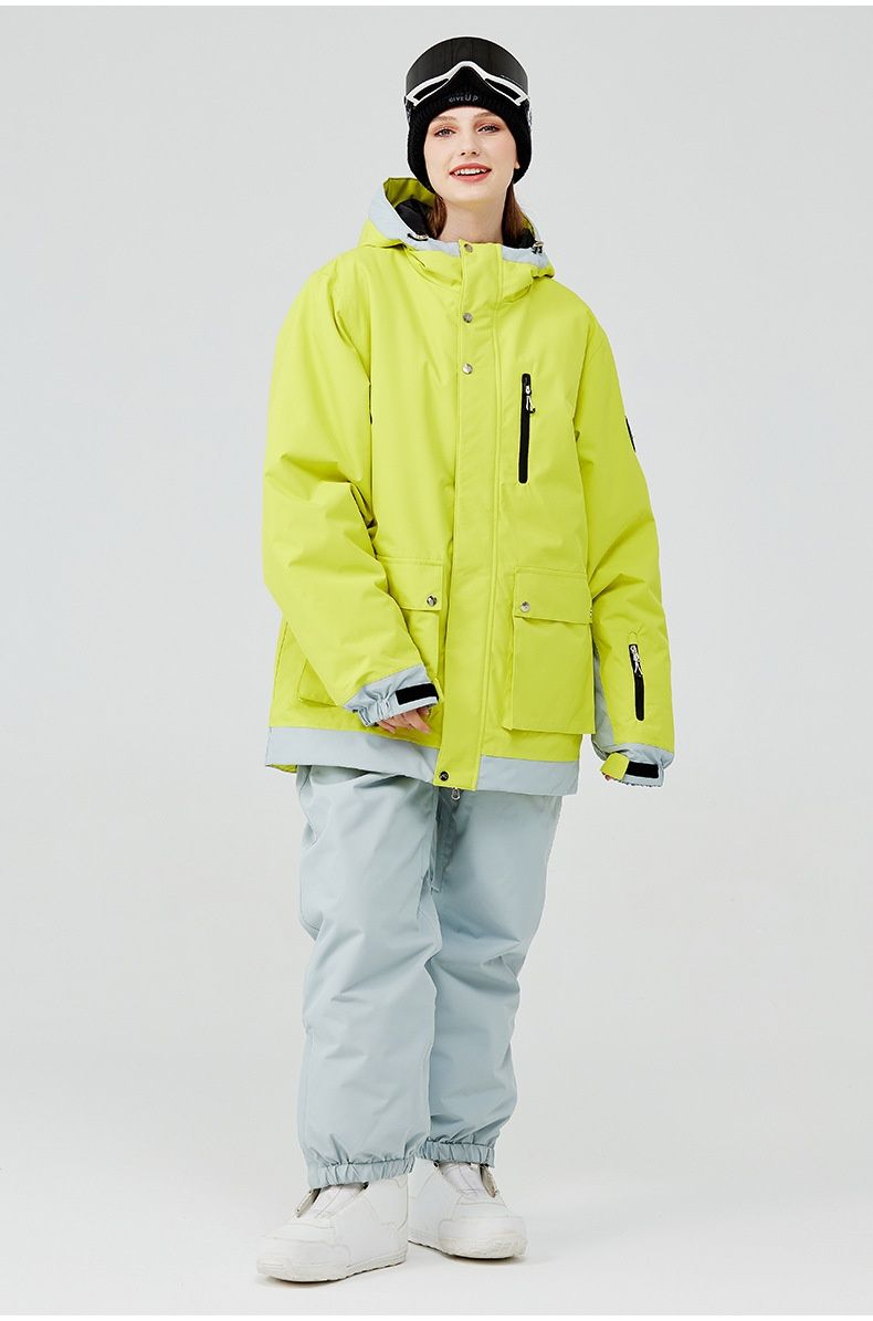 001 New Snowboaing Suit For Men Women, Couple Style, Winter Warm Thickened Korean Version Ski Jacket And Pants, Double_voghion.com