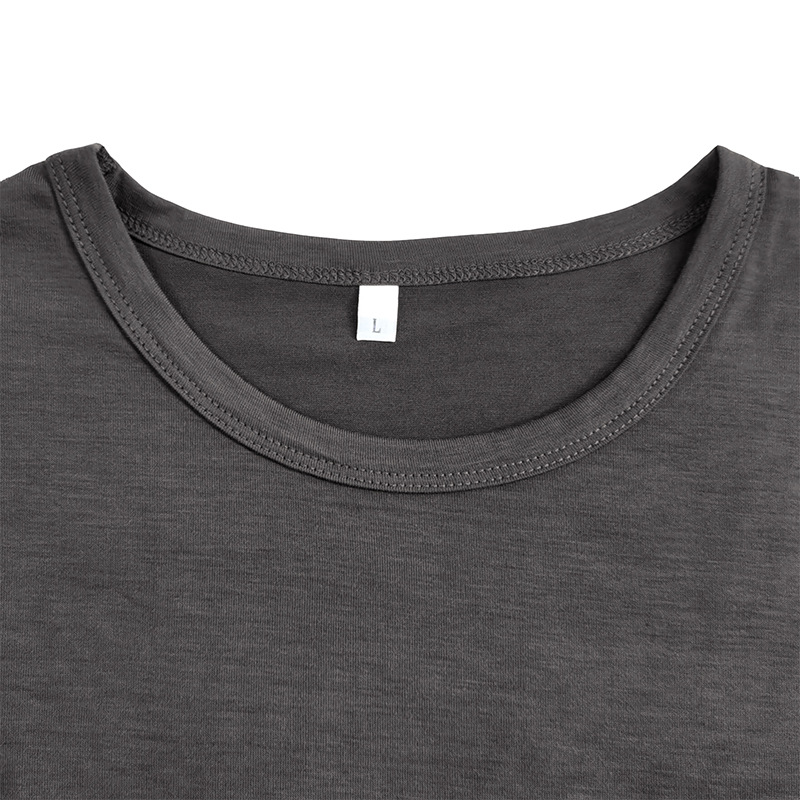 2023 Summer Round Neck Backing Short sleeved Inner Top Men's T-shirt_voghion.com