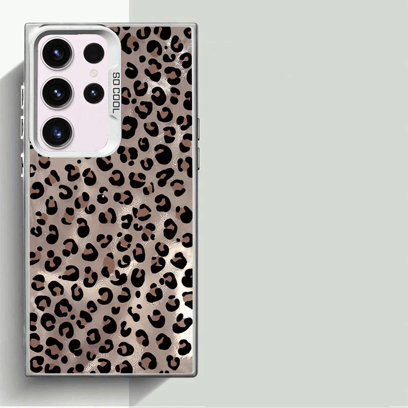 Leopardendruck Laser Hart Telefonshülle Fir Samsung Galaxy S25/S24/S23/S22/S21Ultra/Plus/FE/A25/A34/A54 Waasserdicht Stylescht Design_voghion.com