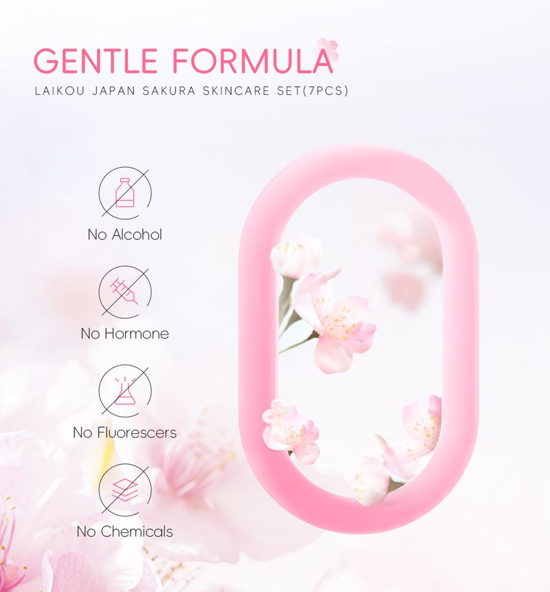 Κιτ περιποίησης προσώπου με μάσκα λάσπης 7 τεμαχίων για καθαρισμό δέρματος Laico Japanese Sakura_voghion.com