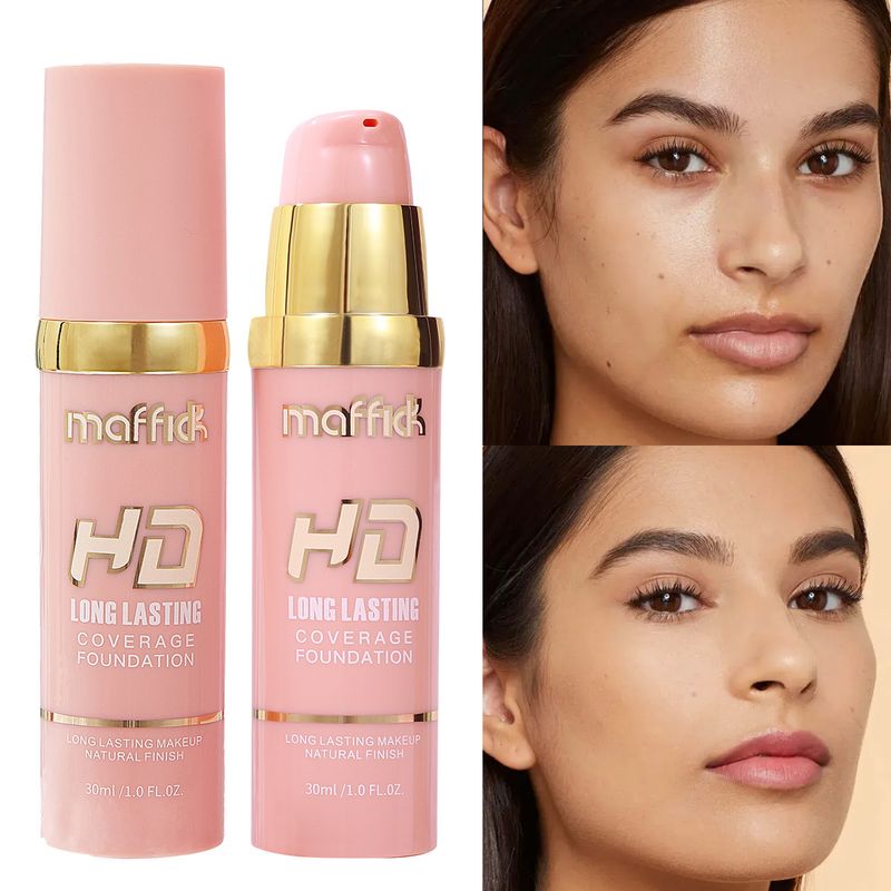 Fond de teint visage New Press Foundation Anti-cernes waterproof et anti-transpiration Anti-cernes Soft Focus Anti-sébum Longue tenue_voghion.com