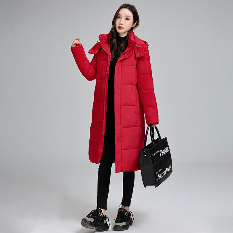 Neue lockere Daunen-Winterjacke aus Baumwolle mit erweiterter Kapuze für Damen_voghion.com