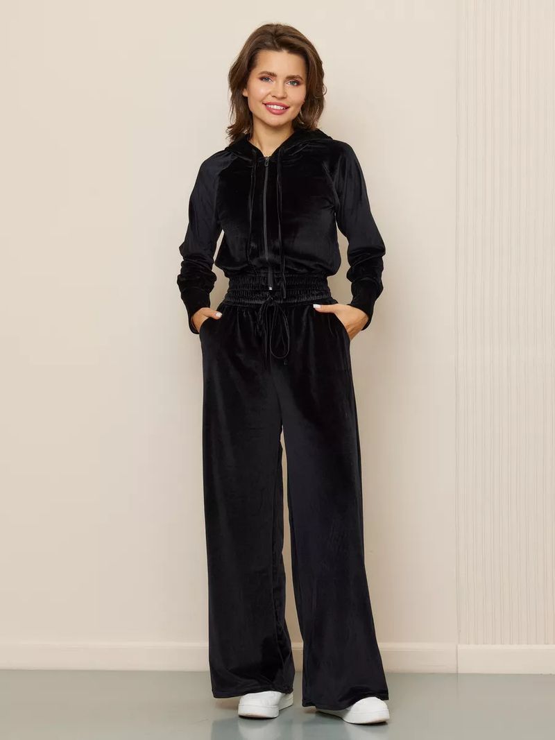 Women's Casual Zip-Up Hoodie & Drawstring Pants Set - Soft Silver Fox Fleece, Streetwear Outfit, Comfortable Loungewear_voghion.com