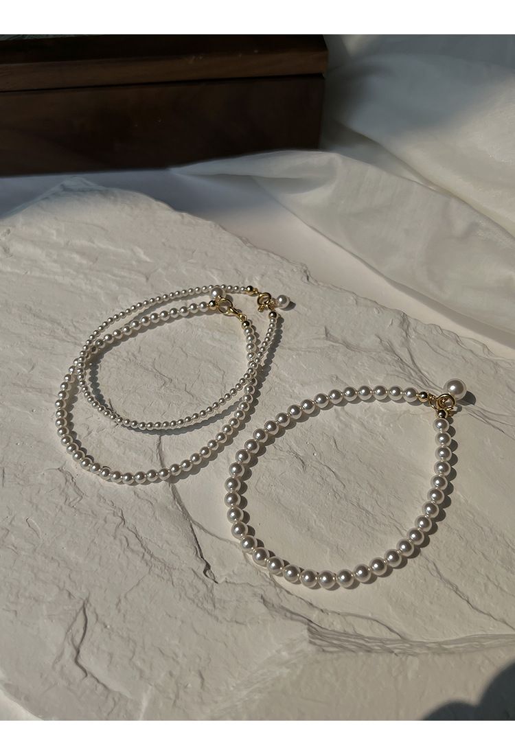 Braccialetto semplice con perle rotonde leggere e resistenti, classico Mini Shi Jia, stile squisito per i blogger di nicchia._voghion.com