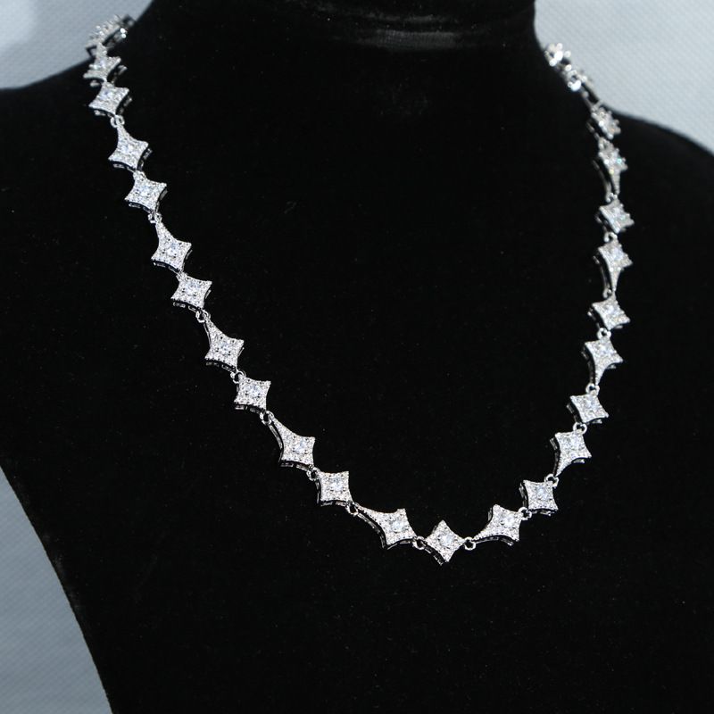 Hip Hop Necklace New Style Inlaid Zircon Star Pendant Tennis Chain Men's And Women's Jewelry_voghion.com