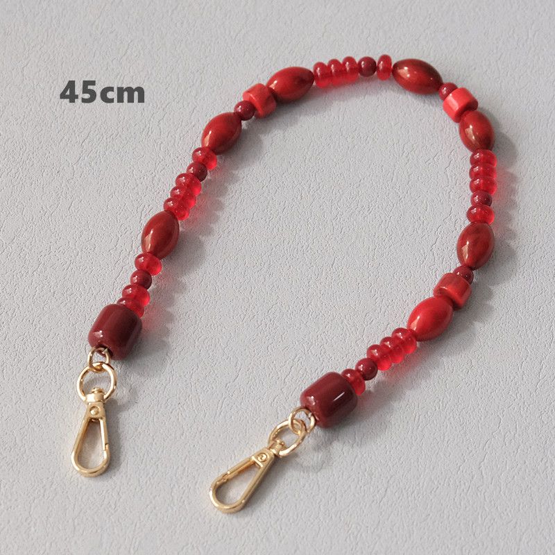 Acrylic Bead Fashion Red Beaded Accessories Shoulder Crossbody Lanyard Bag Strap Phone Chain_voghion.com