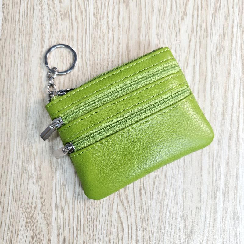 Beliebte Leder-Geldbörse für Damen, Haushalts-Reißverschluss, Schlüsseltasche, multifunktionale Kartentasche, Münzgeldbörse_voghion.com