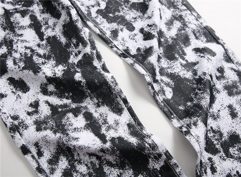 Parrucchiere autunno uomo # 039; pantaloni a fiori slim pantaloni alla moda da uomo # 039; piedi da discoteca pantaloni da uomo marea pantaloni bianchi stampati maculati._voghion.com