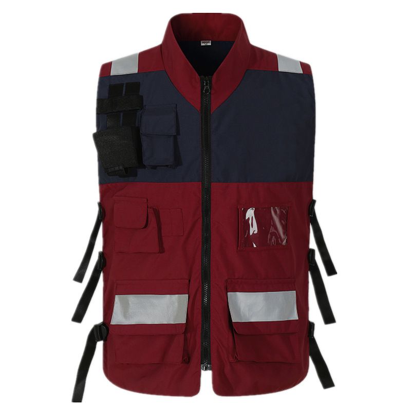 Multifunctional Emergency Vest For CDC & Rescue Teams, Red Cross & 120 First Responder Jacket Printing, Lightweight Nylon Reflective Safety Vest_voghion.com