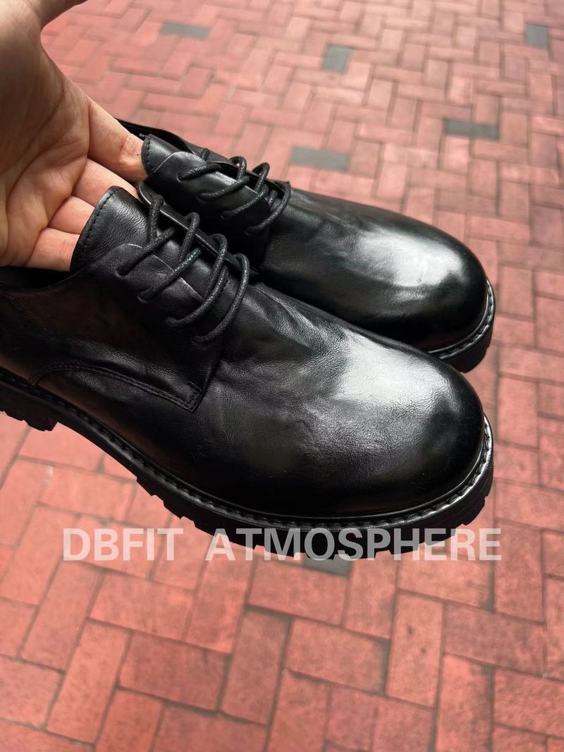 Horse Skin Washed Casual Odlight Distressed Micro Pleated Shoes For Four Seasons_voghion.com