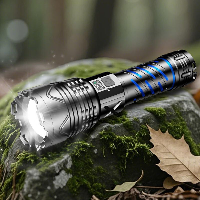Super-Laserkanone Outdoor Ultrahelle Langstrecken-Zoom Tragbare Notfall-LED-Taschenlampe Wiederaufladbar_voghion.com