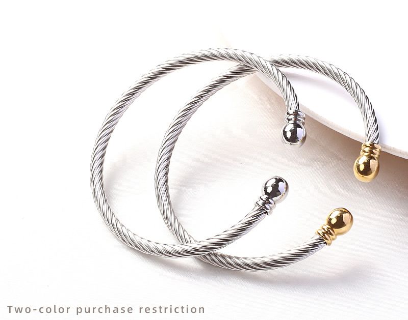 Moud Titan Stol Armband Fra Bijouen Verdrehte Drot C-fërmeg Twist Armband Vergoldete Boutique Koppel Bijouen_voghion.com