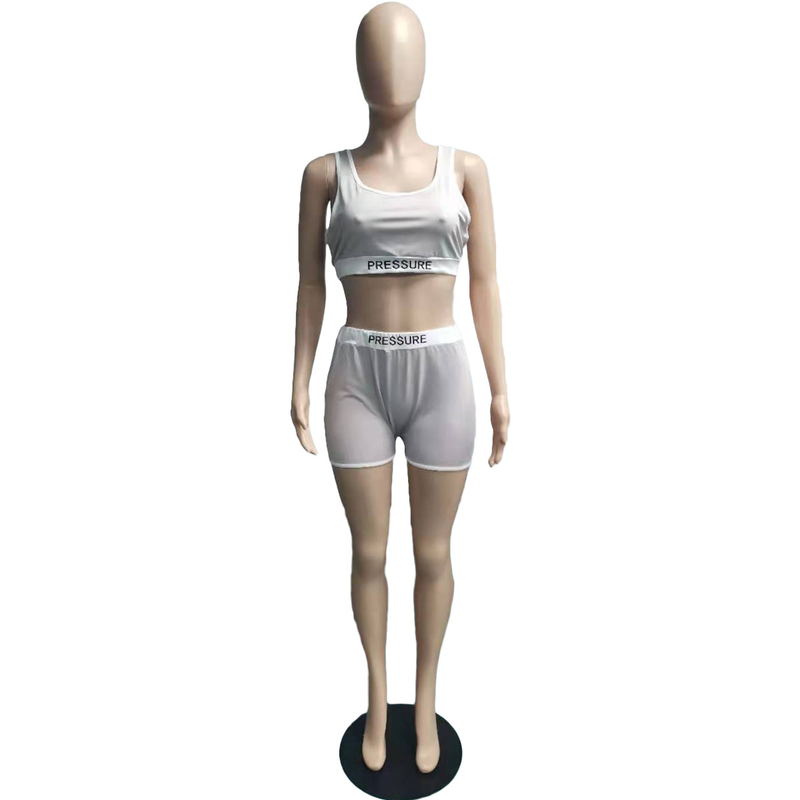 Vêtements pour femmes Station indépendante mode décontracté Sexy lettre imprimer maillot de bain deux pièces ensemble_voghion.com
