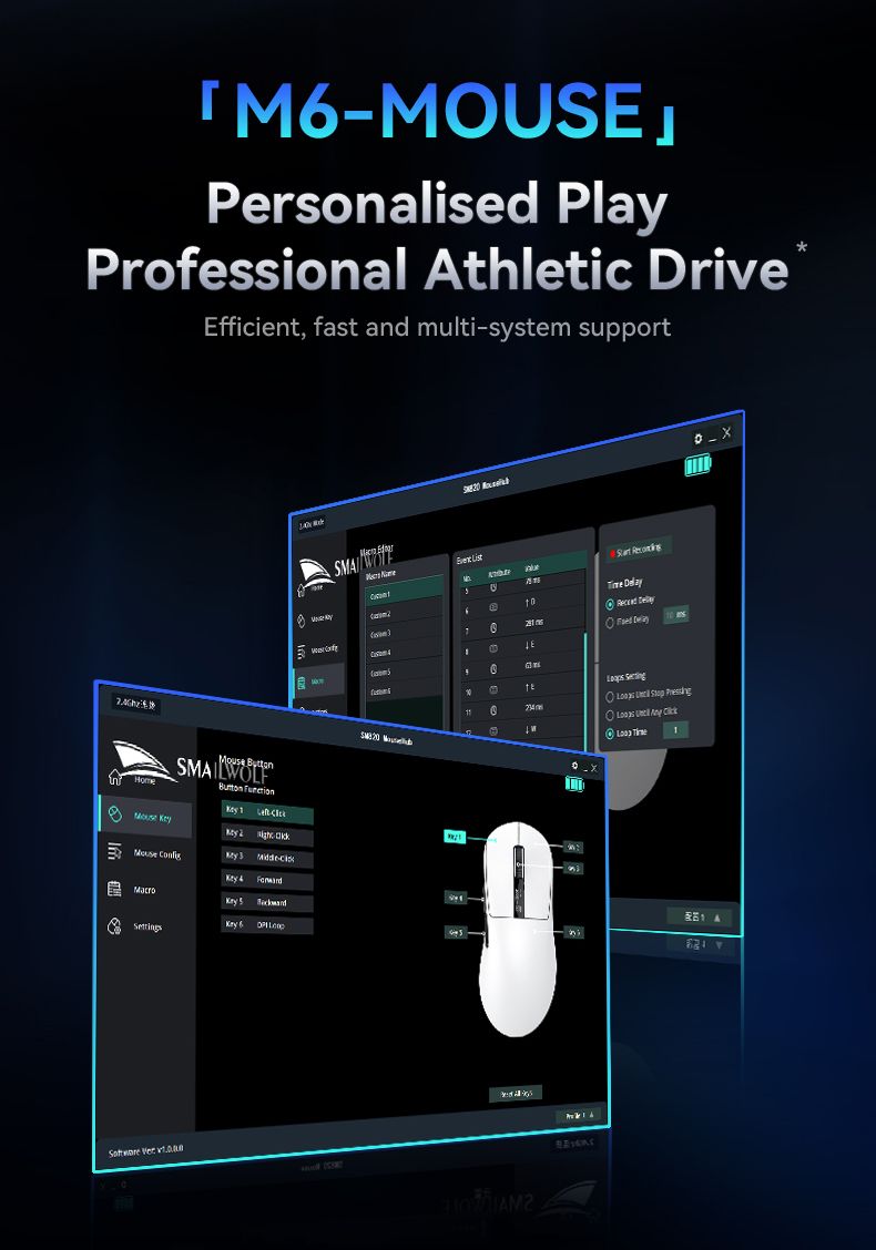 Mouse sem fio Bluetooth para jogos Smailwolf M6 com sensor PAW3311, comutação de três modos, magnético_voghion.com