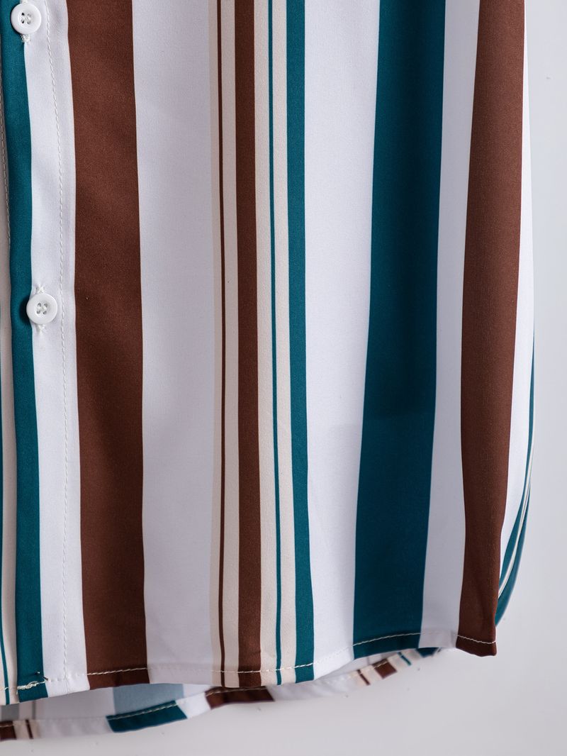 Men's Clothing Summer New Striped Shirt Men's Casual Shirt Short Sleeve Shopify_voghion.com