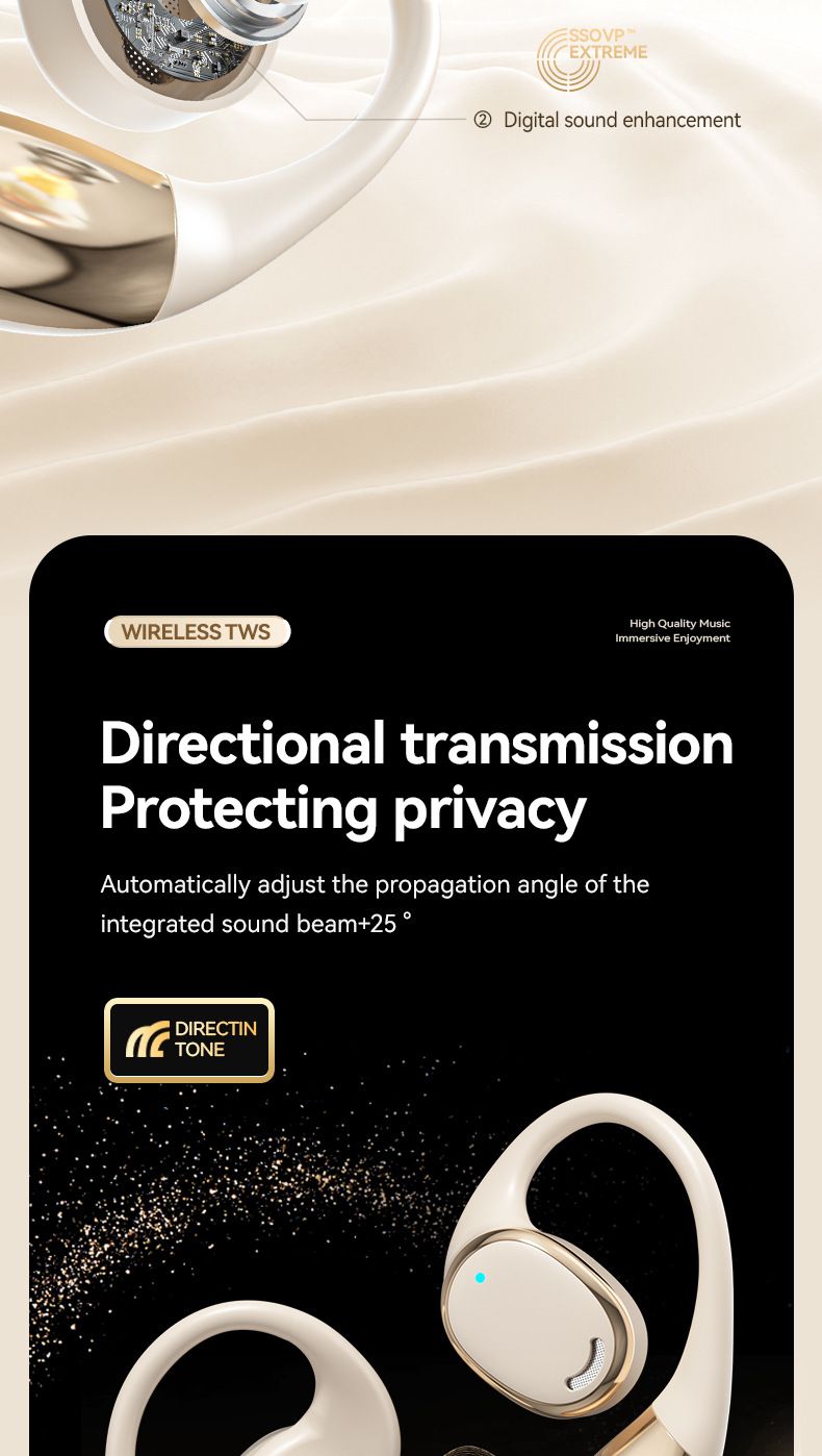 Neues M70-Headset mit Knochenleitung, kabellos, Bluetooth, offenes Ohr, Hänge-Design, komfortabel und leicht, lange Akkulaufzeit, Headset mit hoher Klangqualität_voghion.com