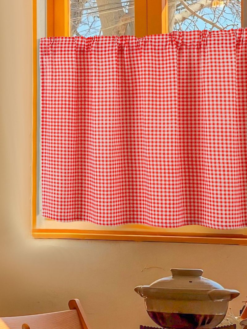 Türvorhang aus Poly-Baumwolle mit Karomuster – Moderne Trennwand für Küche und Wohnzimmer (Blau/Rot/Grau/Schwarz/Lavendel, mehrere Größen, keine Installation erforderlich)_voghion.com